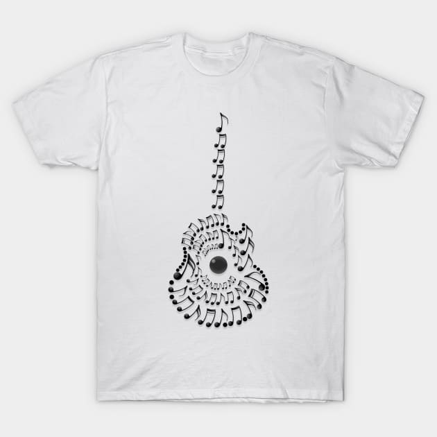 The Guitar T-Shirt by HiCuteVision